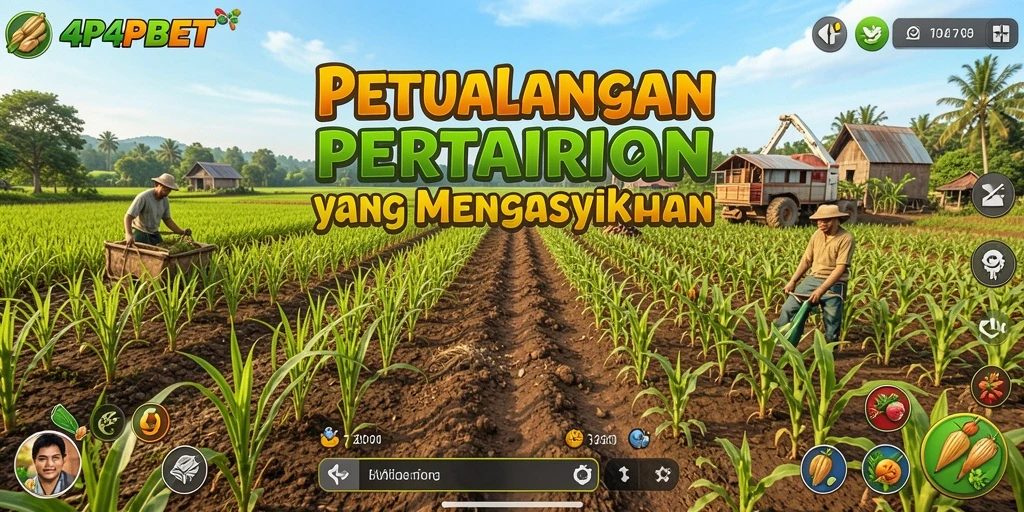 Tampilan gameplay seru dalam 4P4PBET saat bertani dengan grafis yang menawan.