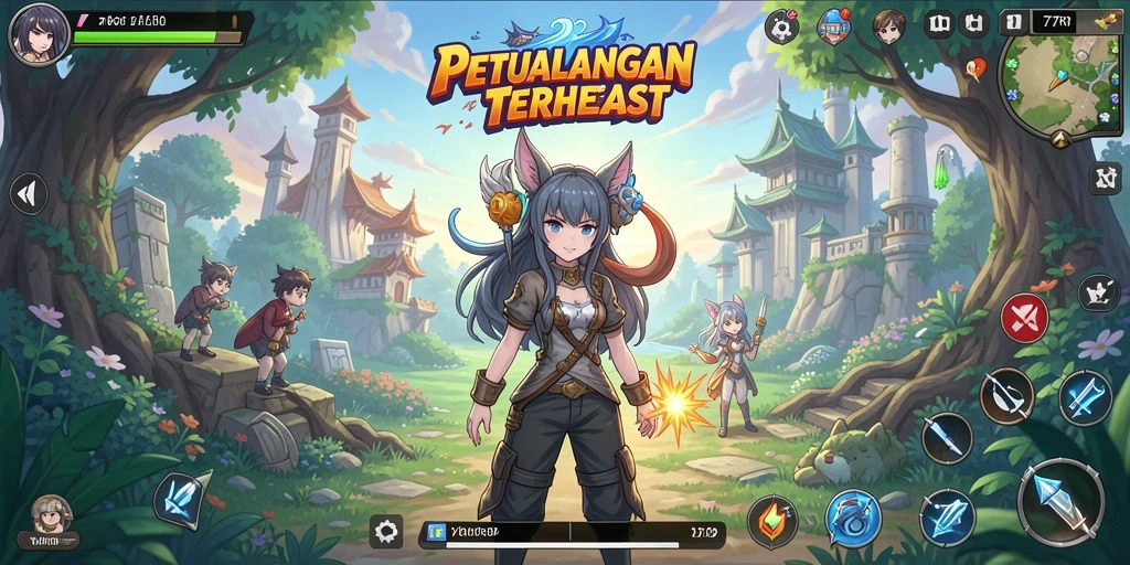 Gameplay seru dengan karakter anime ikonik dalam 77RP.