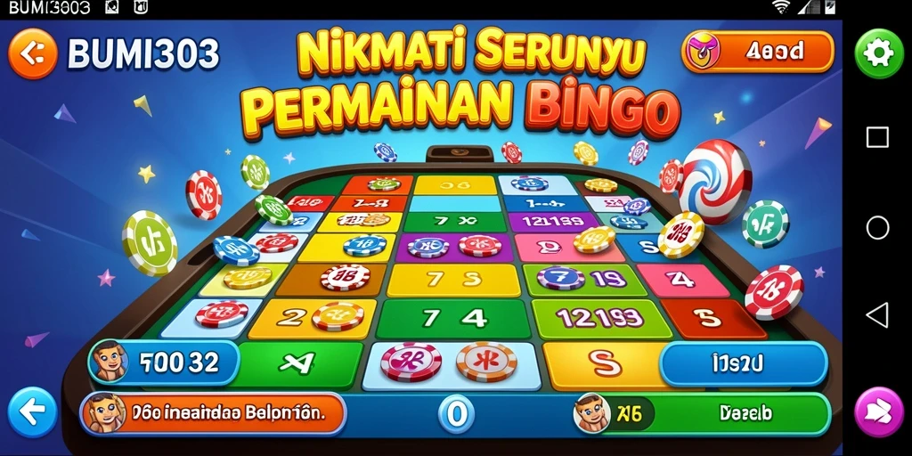 Tampilan screenshot utama BUMI303 dengan gameplay Bingo yang seru.