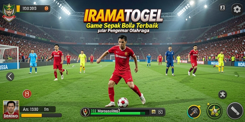 Tampilan gameplay IRAMATOGEL yang mendebarkan untuk penggemar sepak bola.