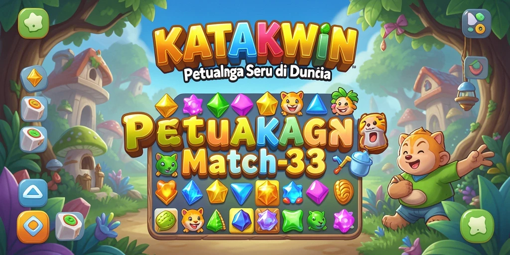Tampilan gameplay seru dari KATAKWIN yang penuh warna.