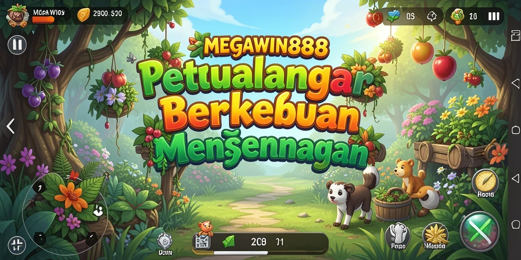 Tampilan menarik dari gameplay berkebun di MEGAWIN888.
