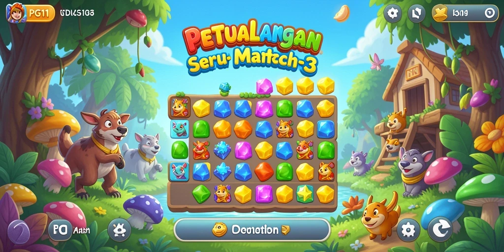 Screenshot gameplay PG11 yang penuh warna dan seru.