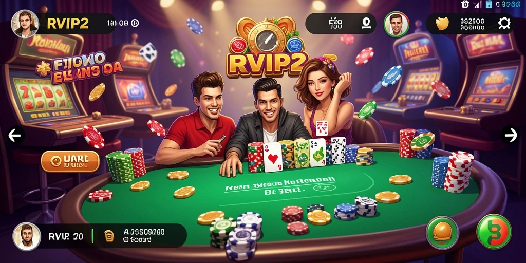Tampilan gameplay menegangkan dari RVIP2 di dunia kasino virtual.