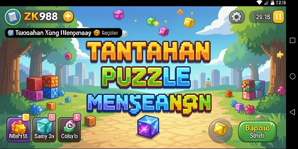 Tampilan puzzle menarik dalam gameplay ZK988.